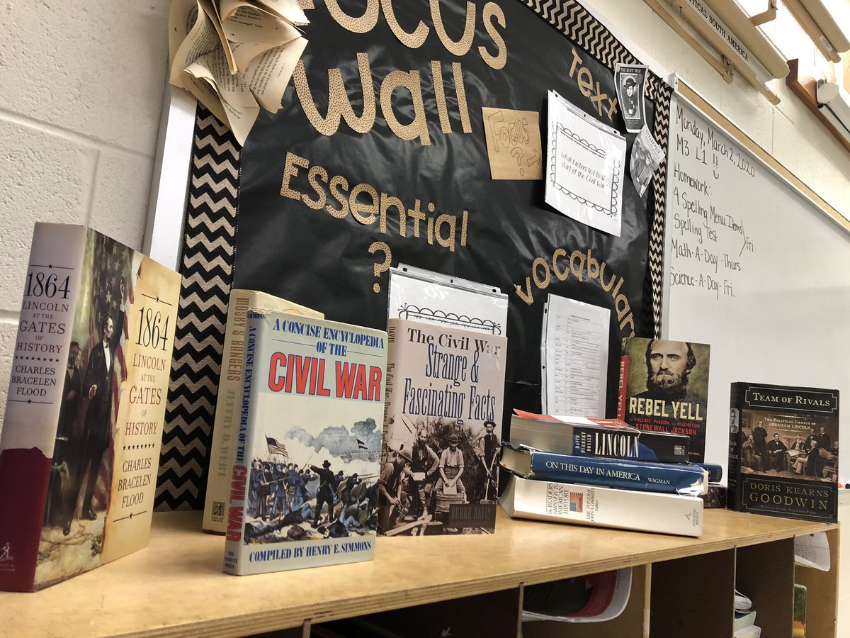KateLovette's tweet image. Focus wall is ready and the books I stole from my dad’s collection are on display ready to be explored for our start of Module 3 on Monday! This one is my favorite! I’m so excited! #gallberryfarm #litnccs @WitWisdomELA @GallberryFarm