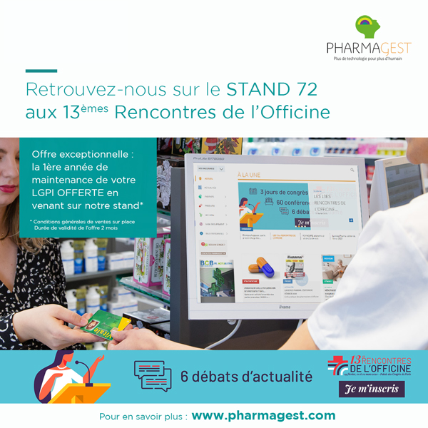 Pharmagest's tweet photo. [SALON #RENCOFF 2020]  Venez nous rencontrer sur notre stand et profitez de l’offre exceptionnel #LGPI #pharmathek #Pharmacie  @RevuePharma #teampharmagest https://t.co/ch5RXX4Lbc