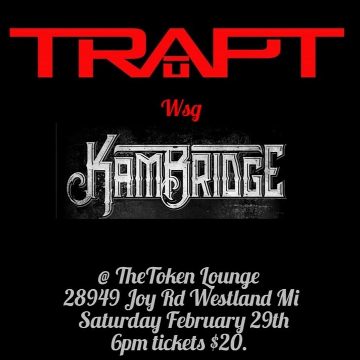 Good Morning #MusicFamily #BoomRadio family.
TODAY'S THE DAY!🤘🏻
It's Saturday the 29th, (Leap day) Why not celebrate by seeing 2 great bands LIVE tonight at the Token Lounge. Check out our Friends @Kambridge3 opening for <a href="/TRAPTOFFICIAL/">TRAPT</a>
You could hear this
youtu.be/k8X2MHL7pK8