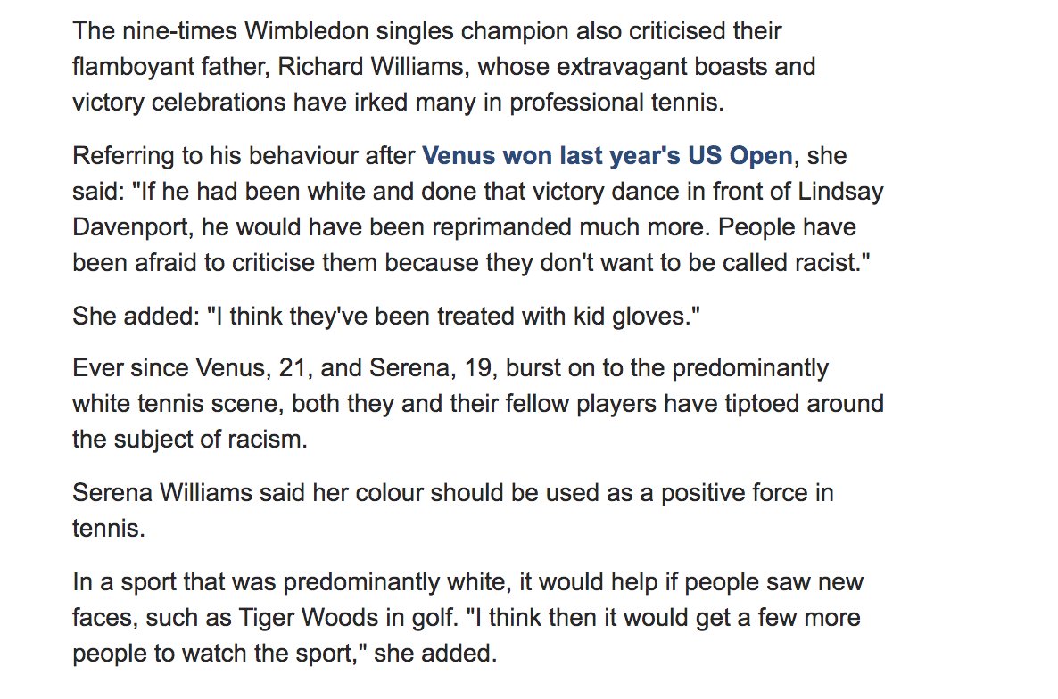 The 2001 US Open would be where the sisters would meet for the first time in a major final. There was much buzz surrounding the potential matchup, in addition to the typical jealousy-bred racism expressed by other players.