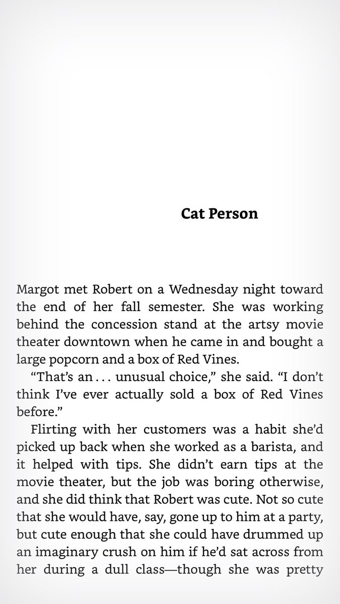 2/29/2020: “Cat Person” by Kristen Roupenian, from her 2019 collection YOU KNOW YOU WANT THIS, published by  @ScoutPressBooks. Available online at  @NewYorker:  https://www.newyorker.com/magazine/2017/12/11/cat-person