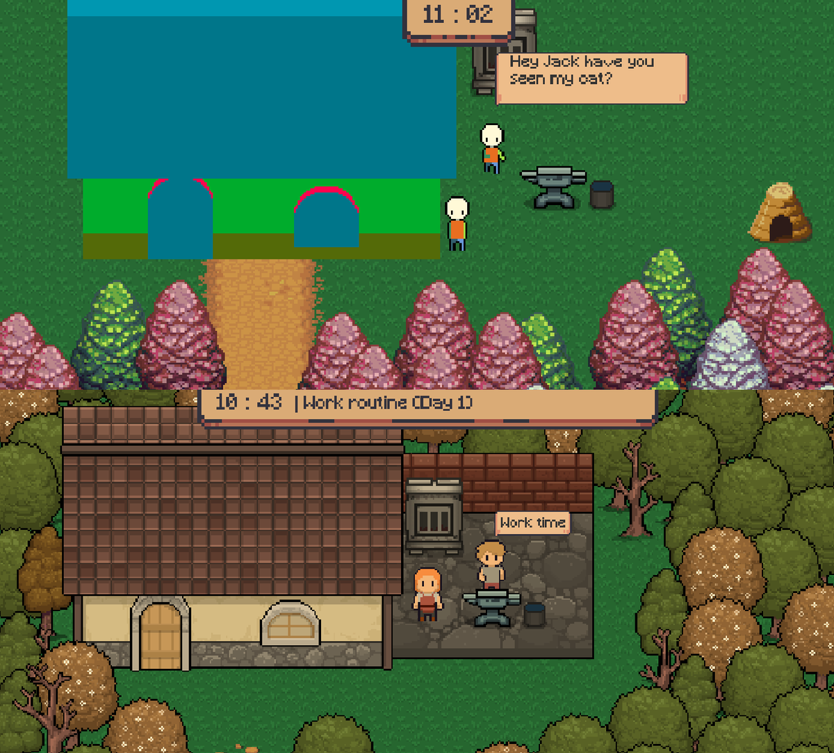 teambacondev's tweet photo. Some improvement on my game Night Howl. What do you guys think? #pixelart #indiegames #indiedev #unity2d #madewithunity https://t.co/RPrihRCZ1Q