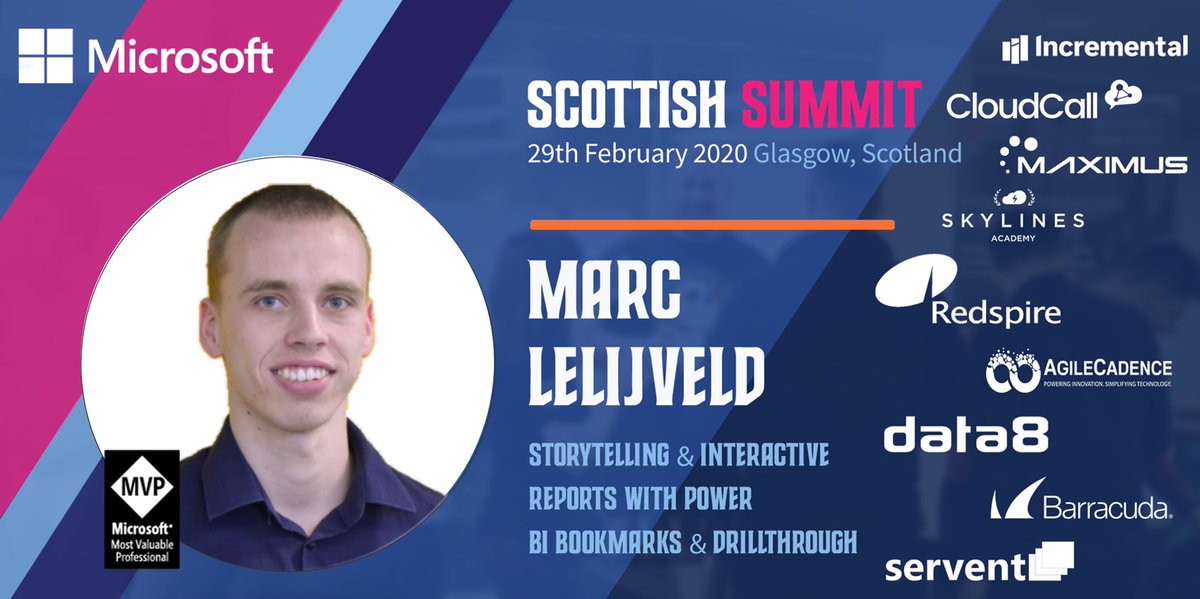 MarcLelijveld's tweet photo. In 15 minutes, I will start my session about #Storytelling and #Interactive #Reporting with #Bookmarks and #Drillthrough in #PowerBI at #SS2020 #ScottishSummit in Conf. Room 2! 

See you there! 
#PowerBIer #MacawNL https://t.co/0simwhOs1p