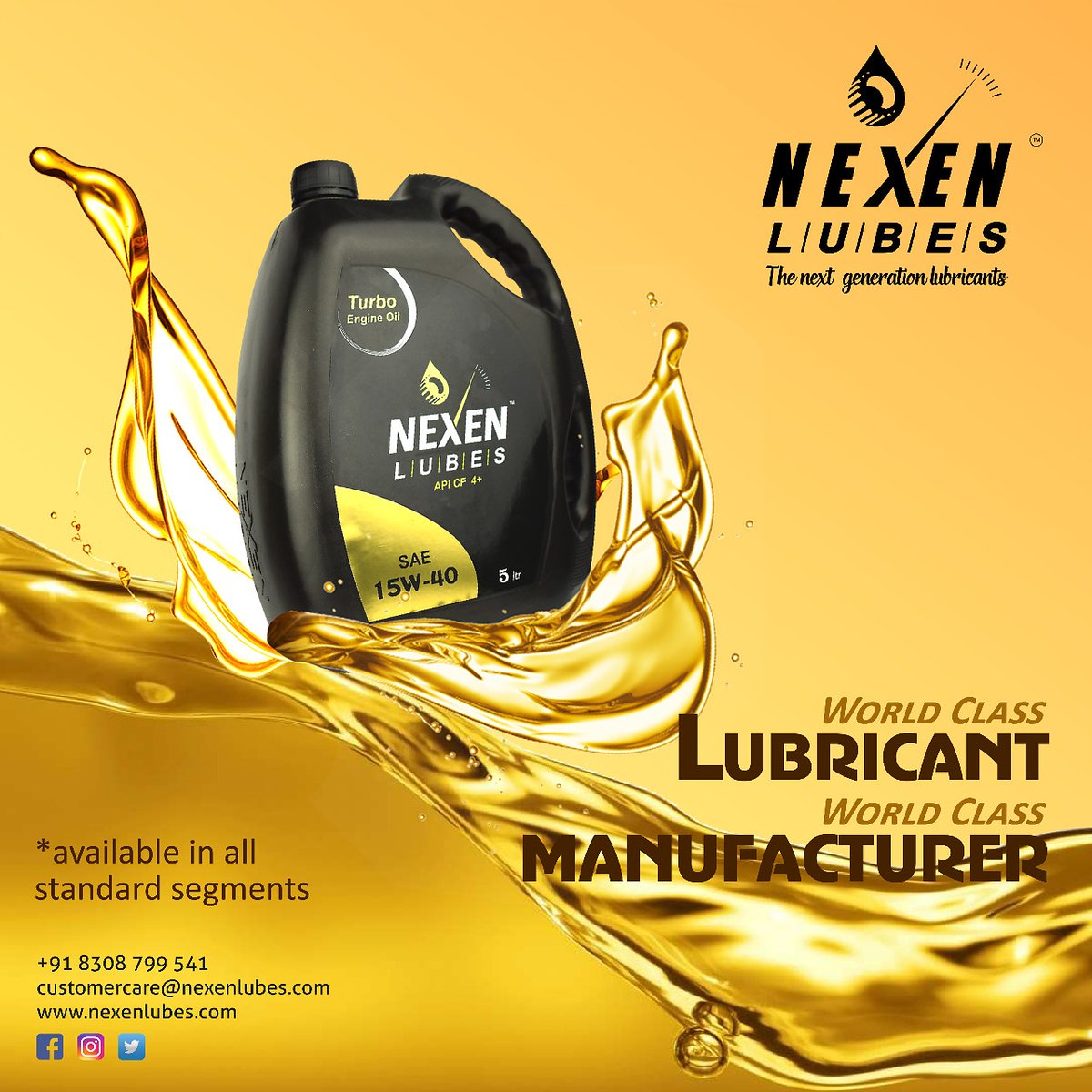 NexenL's tweet photo. #nexen #lubes #nexenlubes #thenextgenerationlubricants #oil #grease #manufacture #maharashtra #pune #Indian #two #three #four #wheelr #oilproducts #API #CNG #coolant #hydraulic #4t #2stroke #4stroke #TURBO #5W30 #10w30 #10w40 #20W40 #20w50 #15W40 #85W140 #EP90gear #wetbrake https://t.co/hKKsmypfEw