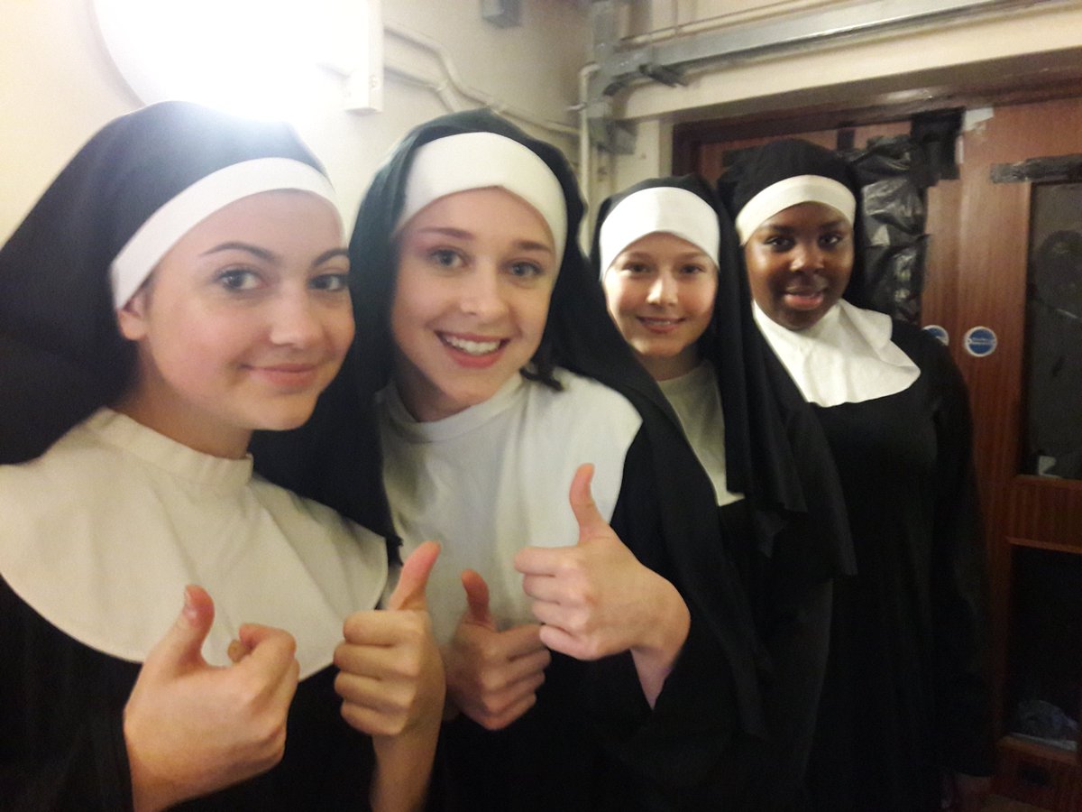 HolyportHum's tweet photo. Waiting in the wings! The nuns are excited to take to the stage for #TheSoundofMusic. Join us this evening for the 7pm show, brighten up your day &amp; escape #StormJorge in #Maidenhead at the Desborough Suite tickets here  https://t.co/5TWIgS2OYh https://t.co/SmGr9XNFzw