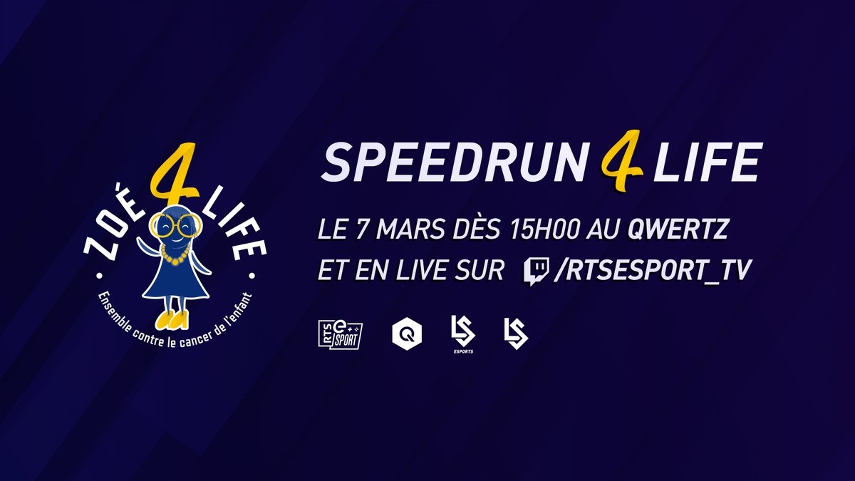 lausanneesports's tweet image. SPEEDRUN 4 LIFE 💫

Les speedrunners se mobilisent pour @zoe44life &amp;amp; les enfants atteints du cancer. Venez assister à cet événement samedi prochain au @qwertzcafe 🎗️

Conférences, runs de folie au rendez-vous, le tout aussi en direct sur @RtsEsport 🥰

🔗 facebook.com/events/7345177…