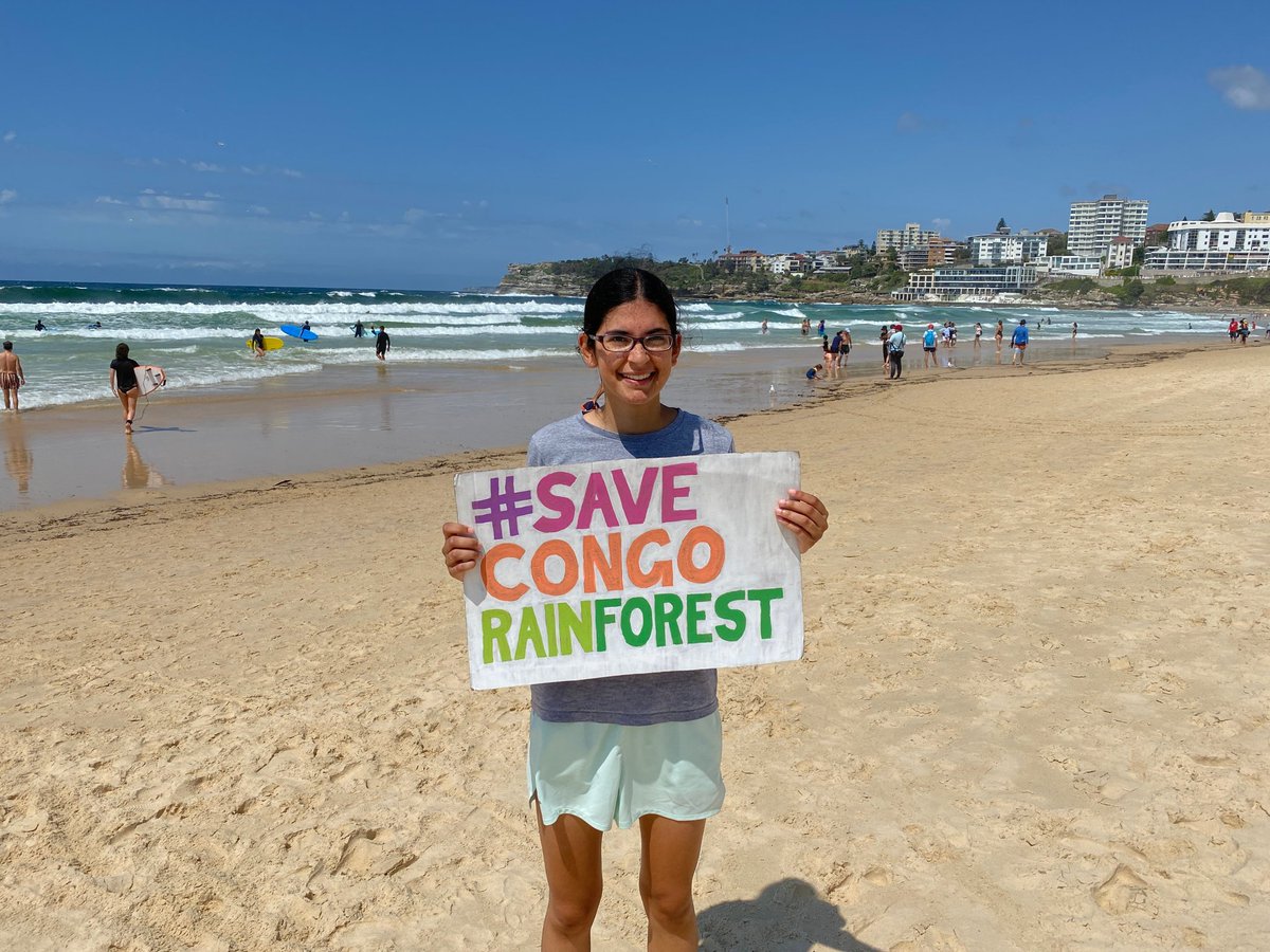 15) Patsy Islam-Parsons,  @PatsyIP4, aged 19, is our only Australian  #SaveCongoRainforest campaigner, striking daily in Sydney, and always choosing great backgrounds for her photos...