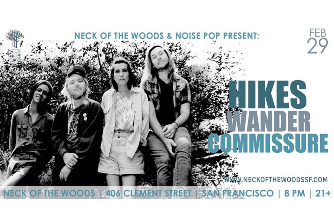 commissuresf's tweet photo. tonight in sf w/ @hikesmusic  &amp; @wander_band for @noisepop fest 2020 https://t.co/Lw0GjzityC