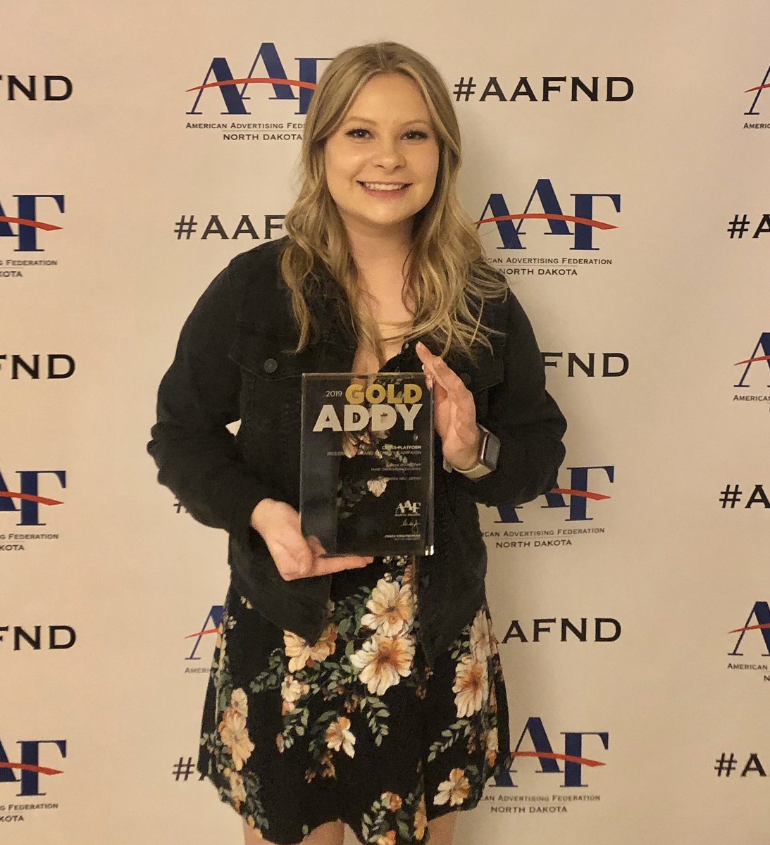 What a fun night at the @AAFND Advertising Awards! I am honored to have been awarded a Gold Addy award. #addyawards