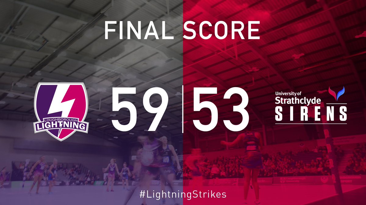 Loughborough Lightning Netball (@lborolightning) on Twitter photo FULL TIME: Lightning 59 - 53 <a href="/SirensNetball/">Strathclyde Sirens</a>
Lightning seal the deal and record their first win of the 2020 season after a stellar battle here <a href="/lborouniversity/">Loughborough University</a>
#LightningStrikes โก๏ธ FULL TIME: Lightning 59 - 53 <a href="/SirensNetball/">Strathclyde Sirens</a>
Lightning seal the deal and record their first win of the 2020 season after a stellar battle here <a href="/lborouniversity/">Loughborough University</a>
#LightningStrikes โก๏ธ