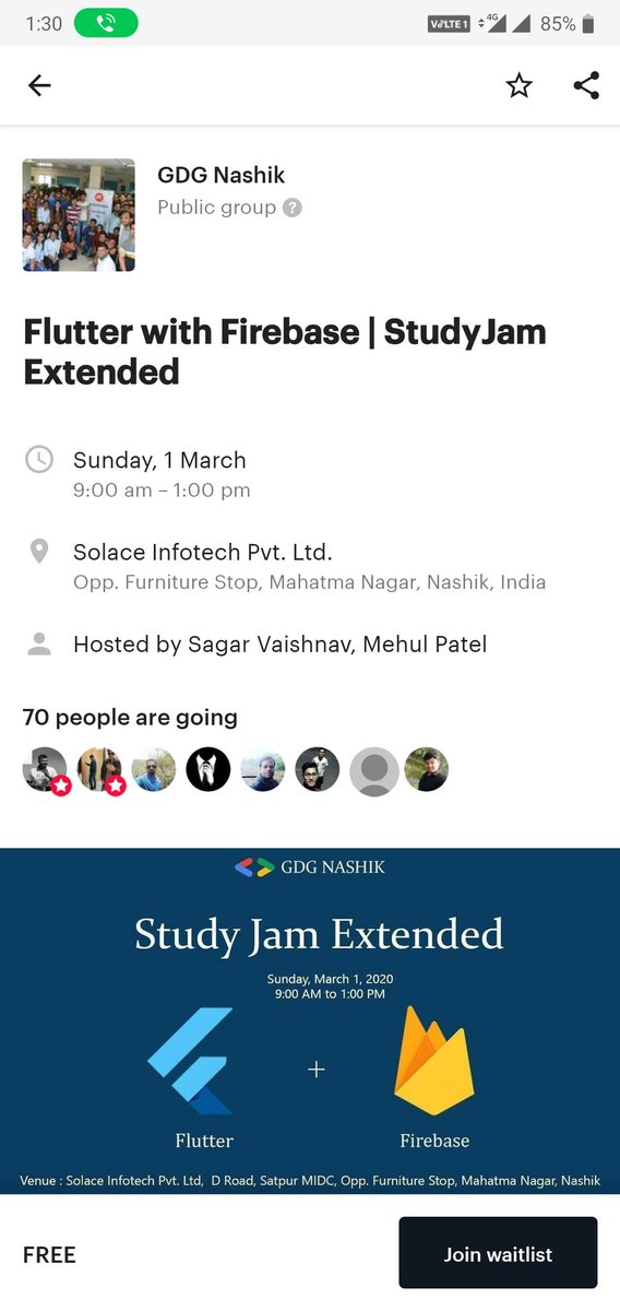 viveky259259's tweet image. I will deliver #talk on #flutter with #firebase and take hands on also with @gdgnashik at solace infotech, #Nashik.
Let&apos;s meet tomorrow.
[#6th talk in a row]
#FirebaseStudyJam @Firebase @FlutterDev @rowdymehul @timsneath  @MargrietInvenio