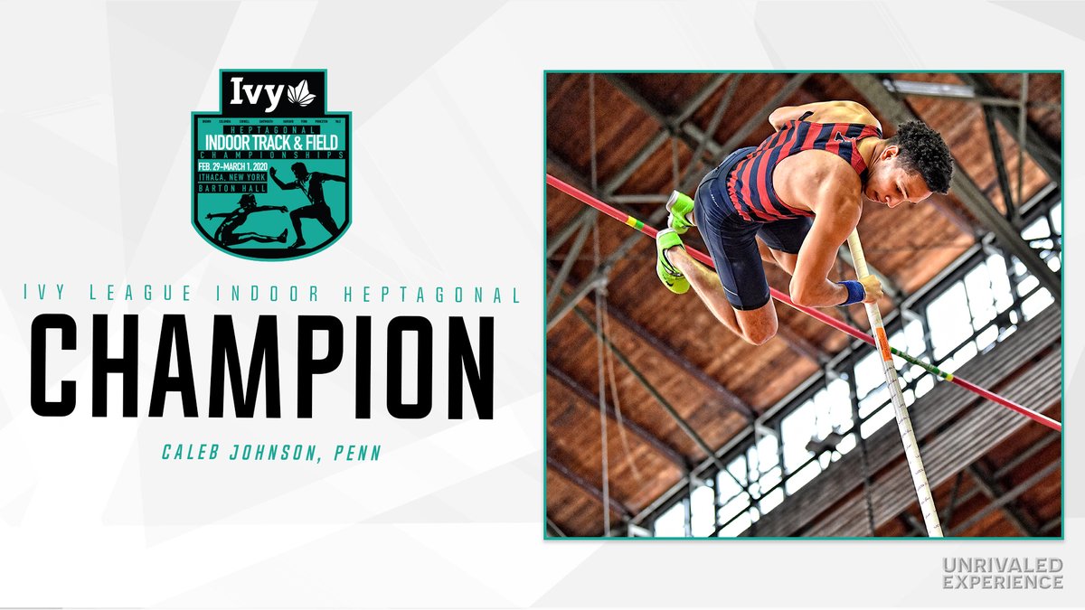 IvyLeague's tweet photo. FLYIN' HIGH.

@PennTrack freshman Caleb Johnson clears 5.25m to capture the pole vault 🌿🏆. Johnson's clearance is a personal-best. https://t.co/kAdHX7DohF