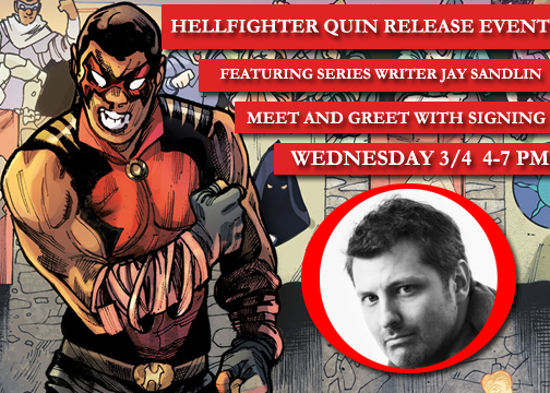 Join us for the Hellfighter Quin release event! With series author @JaySandlin_WHN joining us for an awesome meet and greet!

Get your copy signed this Wednesday, we know we will!
