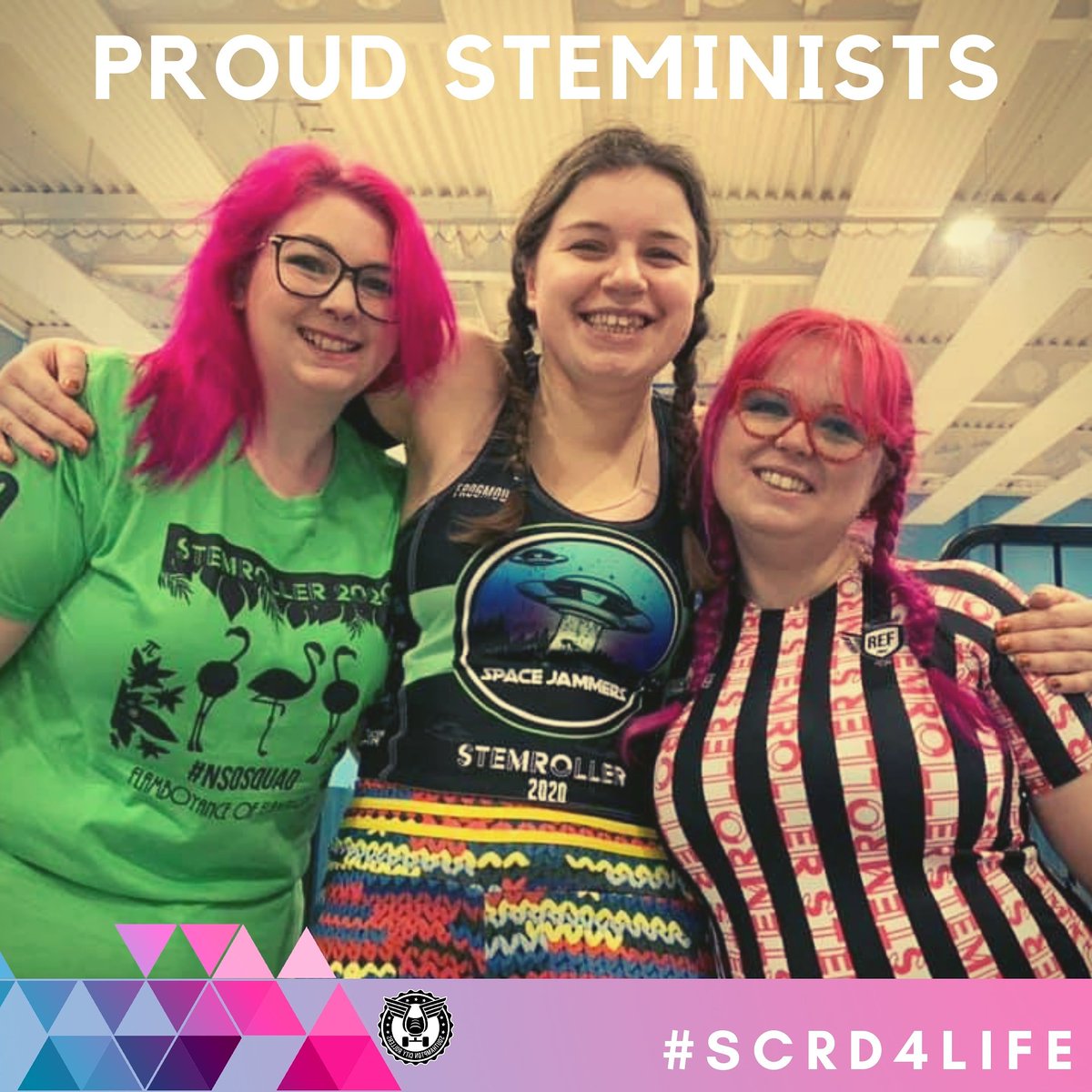 SCR_DERBY's tweet photo. 🧪#STEMRoller engages students with female/nonbinary #STEM professionals who are also roller derby skaters & officials.
A great day for 3 of our teammates - @SouthamptonUni PhD student @jessicalstead, @UHSFT biomedical scientist Kelly and @JoyStixxx the @HFE_UoS researcher💪 https://t.co/ezMgeBNzFg