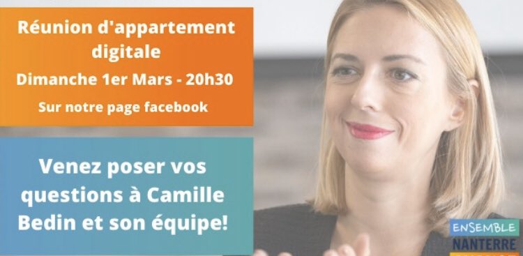 Team_bedin's tweet photo. #ReussirEnsemble demain on se donne rendez-vous à 20h avec @CamilleBedin pour rdv #digitale. #Innovation #Municipales2020 @leParisien_pol @LeParisien_92 @leJDD @Le_Figaro https://t.co/vHb0leIydm