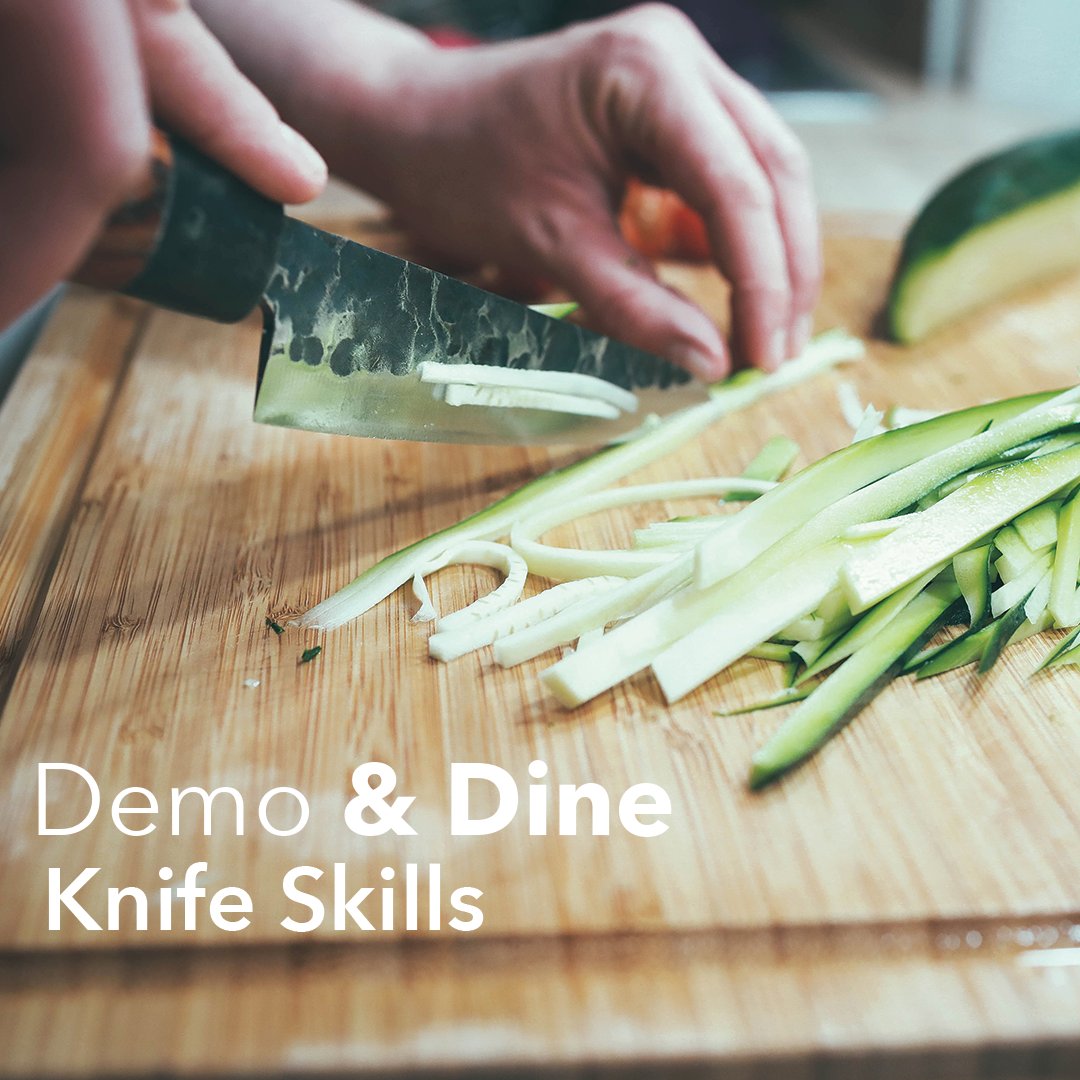Chop, Dice &amp; Mince in our #knife skills class on March 8. Learn the various knife cuts, how to care for your knives and even take home knife to add to your collection.  bit.ly/3875a4t #cookinglessons