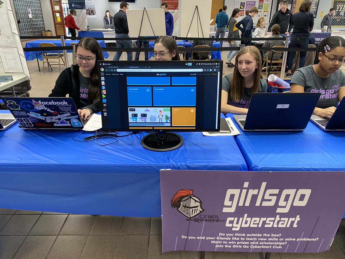 SHSCyberKnights's tweet image. Come visit us at #Stem16Summit at @ChancellorHS   Our @GGCyberStart team is busy #hacking away on the #CyberStart Game. #GirlsWhoCode #GirlsInSTEM @SpotsySchools @SpotsyHSKnights @Rachel_Detore_ #CyberVA #CyberSecurity #GirlsWhoHack