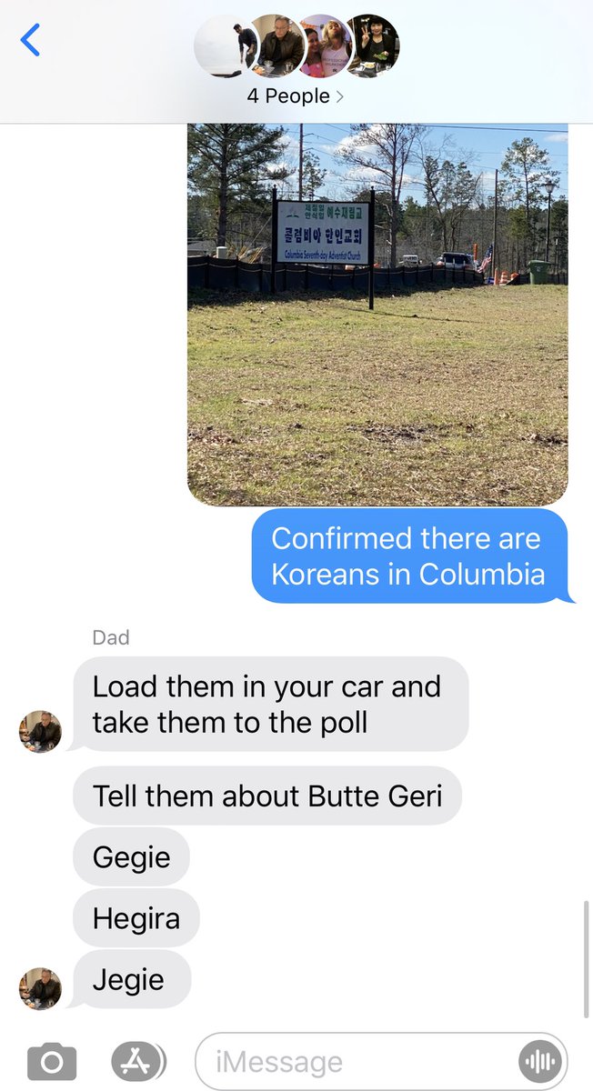 PaulKimBr's tweet photo. Today on Dad’s struggle with autocorrect. Vote for Pete Butte Geri, Gegie, Hegira, Jegie and Buttigieg!

#AAPI4Pete https://t.co/eewm9Xnmwv