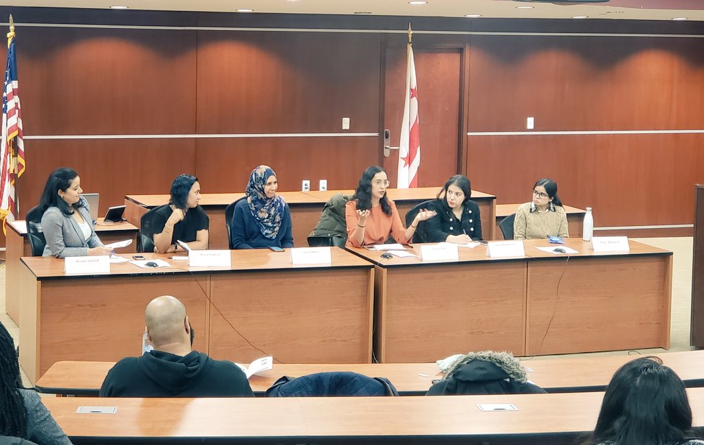 j_deena's tweet image. UDC Muslim Law Symposium starting off with a rockstar panel of amazing women @ibouks @manaro_77 @ZahraBilloo @BrendaFA81 @nazahmad126 and Nimra Azmi