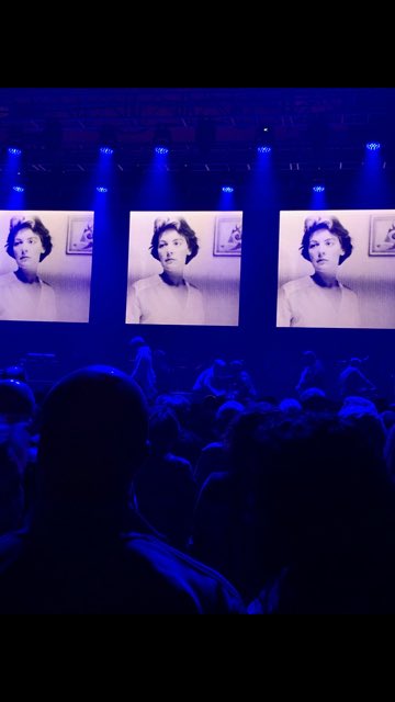 ElvisCostello's tweet photo. Thank you to everyone at The Olympia for making this a special night for me and my Mam. Two years ago this would not have seemed possible. Long live The Locarno #tougherthantherest #justtrustuk2020 ⁦@ElvisCostello⁩ ⁦⁦ https://t.co/d6SmBFFeaN