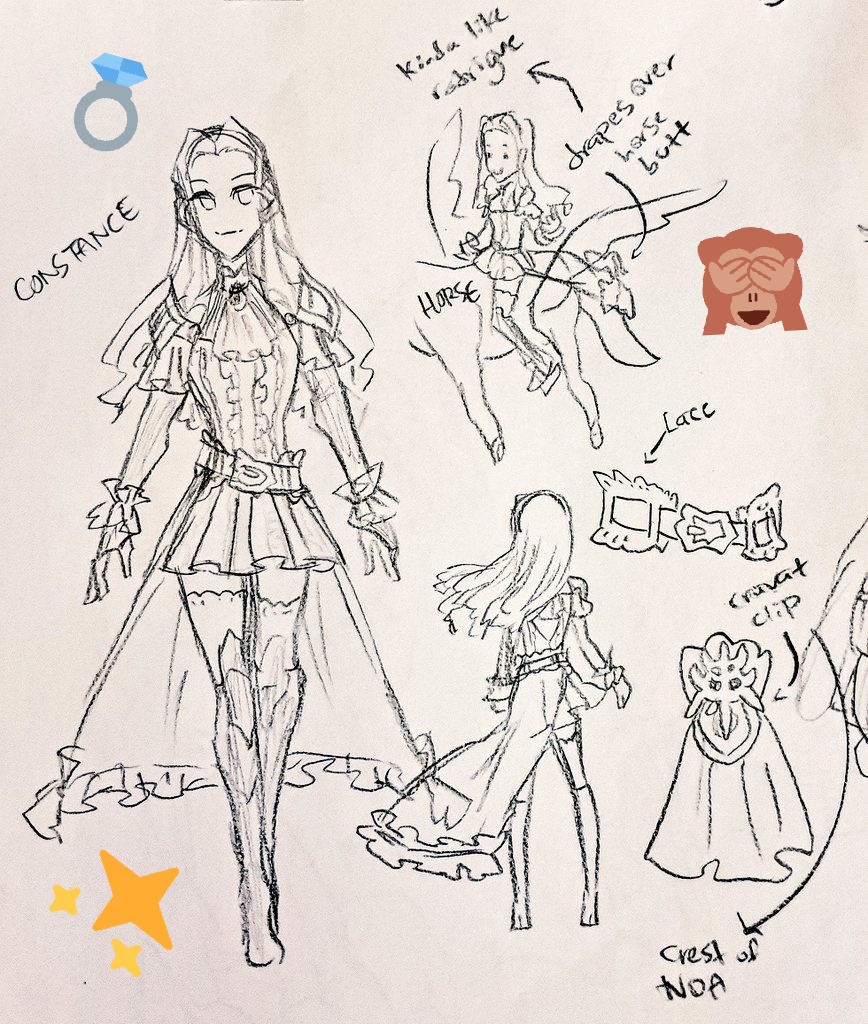 [FE3H] ashen wolves timeskip redesign concepts... would've done it digitally if i could but for now here are some scribbles.. 