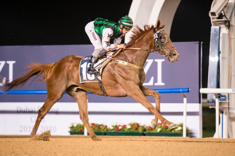RacingDubai's tweet photo. CALIFORNIA JUMBO pulls off a stunning late victory under  @Antonio1Fresu in the 1400m Aliyah to give jockey and trainer Musabbeh Al Mheiri a quick double.

@AziziGroup #RaceWithAzizi #AziziRaces https://t.co/YoVc9aijJC