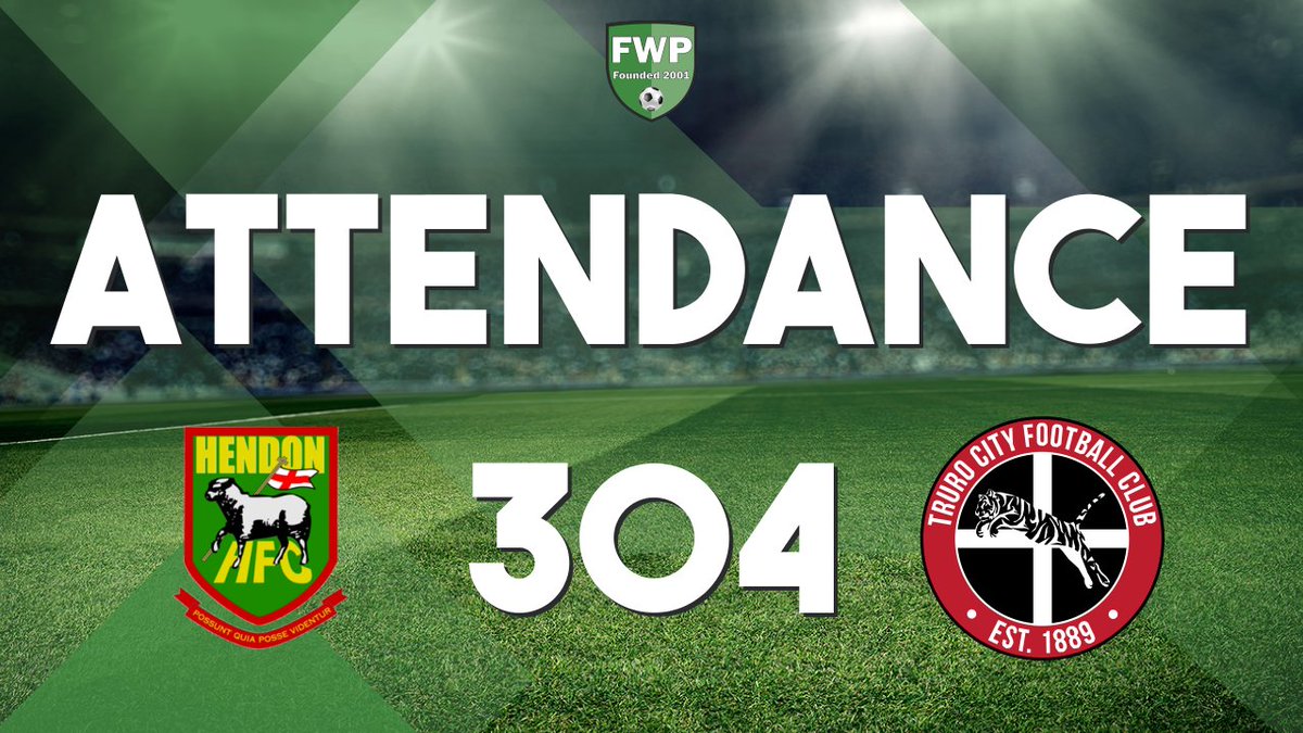 FWPTruroCity's tweet photo. ATTENDANCE: @FWPHendon v @FWPTruroCity - 304 https://t.co/DJpc22Pgu5 https://t.co/nU3pVf5Ssj
