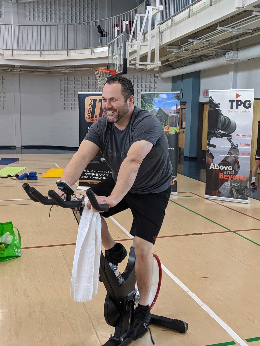 ClearRisk's tweet photo. Look who has the best @ClearRisk score do far!!!  @craigarowe beat Mike Bowman by a hair. #awinisawin  #ymcanl #cyclathon https://t.co/F6ZQhGknC2