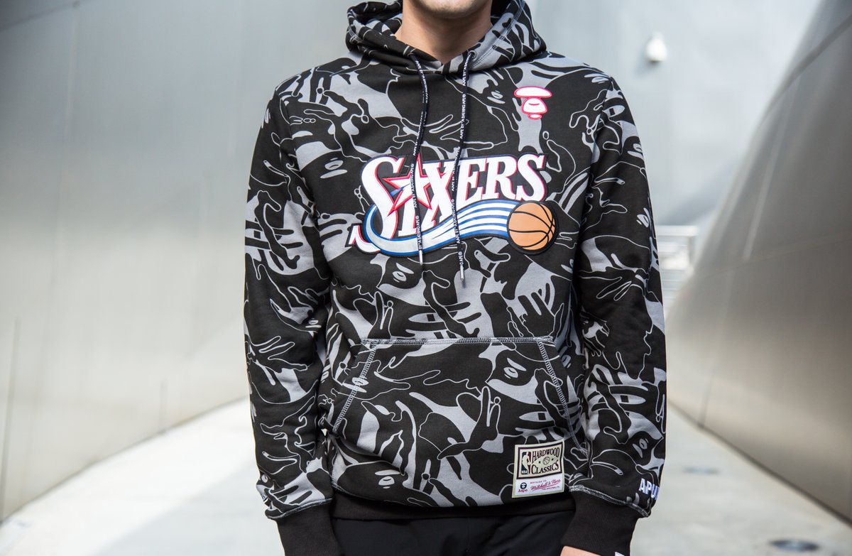 sixers hoodie mitchell and ness