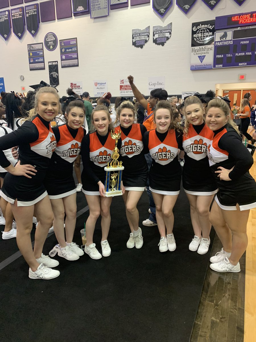 NFTigerCheer's tweet photo. Ending our competition season at the #oassacheeranddance state competition today! 10th place for these Tiger cheerleaders! #NFTigercheer boys itβs your turn now... letβs go to state! https://t.co/zWxMtnlc97