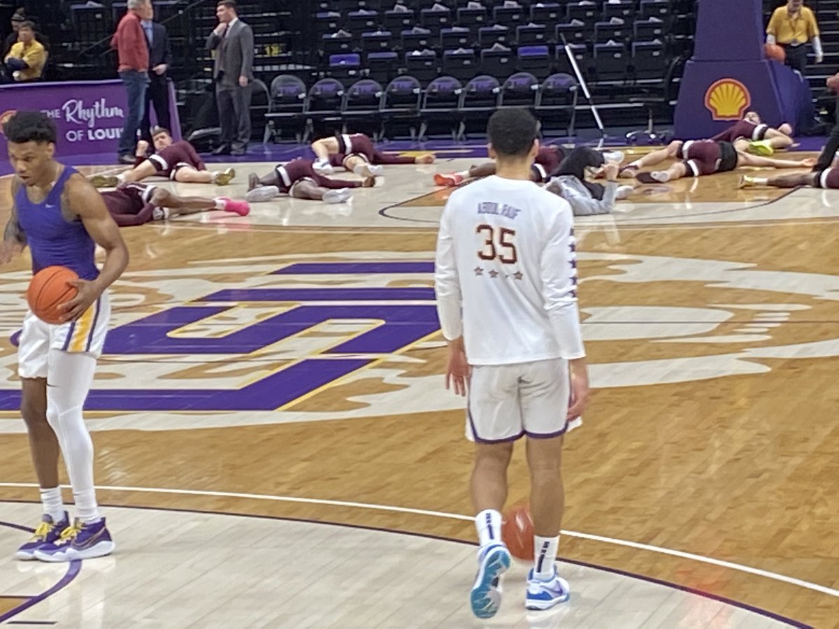 glenwest21's tweet photo. Today’s pregame warmup jerseys are pretty great. All players are wearing No. 35 in honor of Mahmoud Abdul Rauf

#LSU https://t.co/EuiwV4cpsd