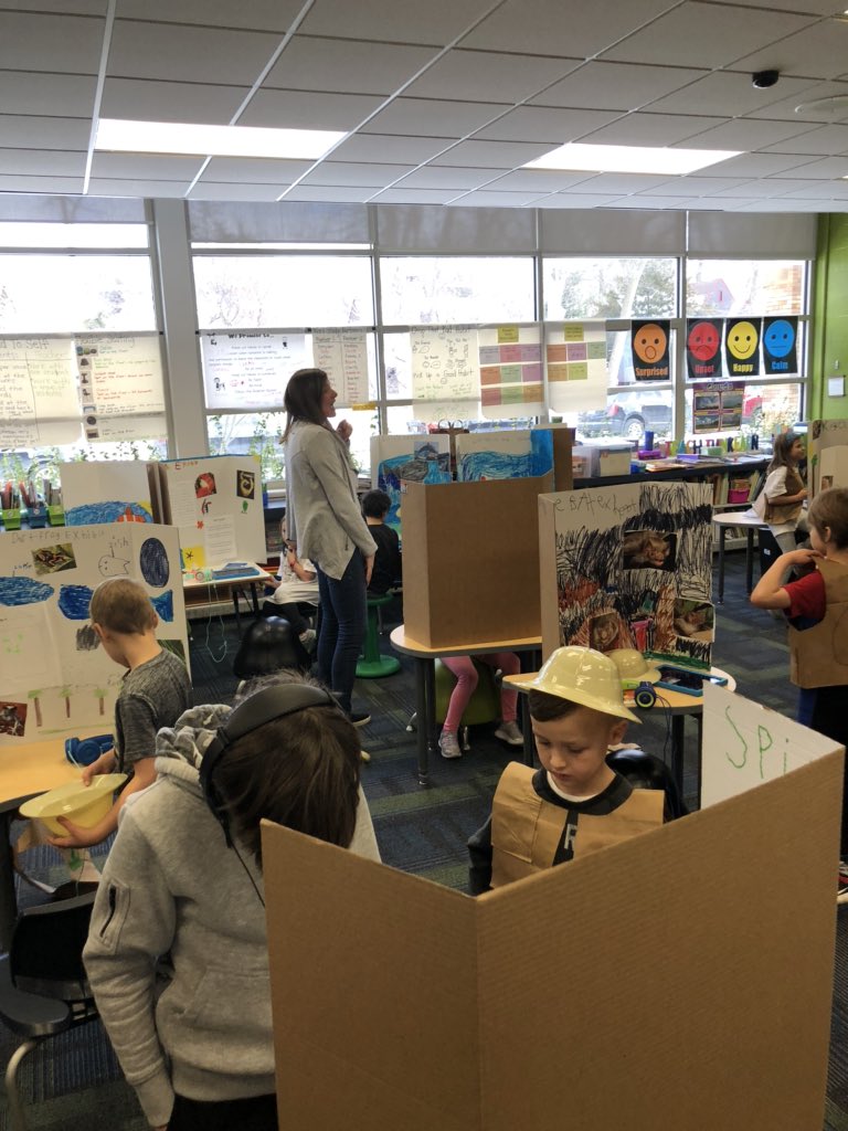 QuartonBears's tweet photo. Our First Grade Zoo Project was amazing!! Thanks to Mrs. Allan, Ms. Lewis, &amp; Ms. Wind for guiding our kids to love learning!  You know they achieved success when the kids were crying they couldn’t come to school on the snow days. #NPDL #creativity @jenniferwind @ElaineAllan99 https://t.co/FjKFF74azc