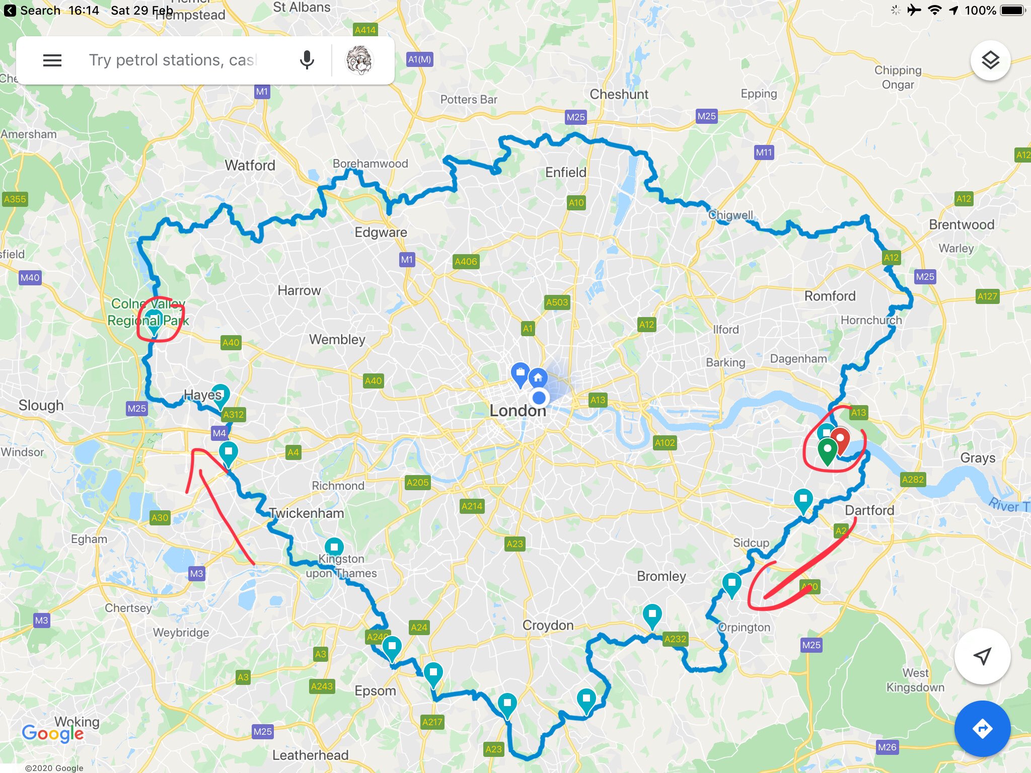 capital ring cycle map