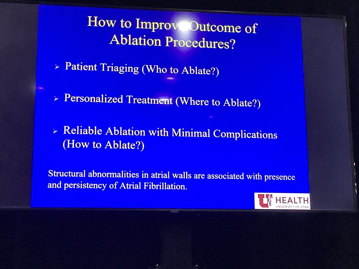 DebbeMcCall's tweet image. Session 11
Eugene Kholmovski [EK] @UofUMedicine on MRI Assessment of Fibrosis &amp;amp; Lesions: Lessons from #DECAFF  #WAFib2020