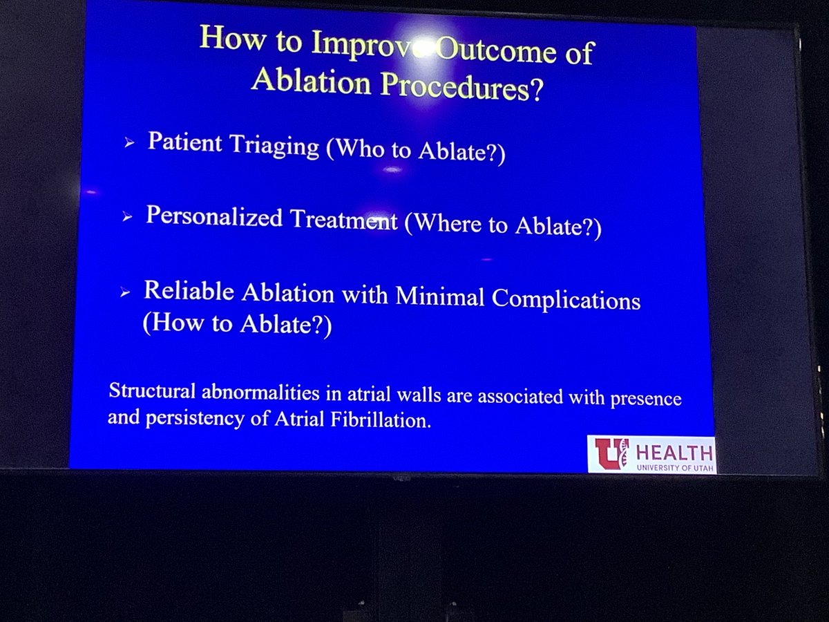 DebbeMcCall's tweet image. Session 11
Eugene Kholmovski [EK] @UofUMedicine on MRI Assessment of Fibrosis &amp;amp; Lesions: Lessons from #DECAFF  #WAFib2020