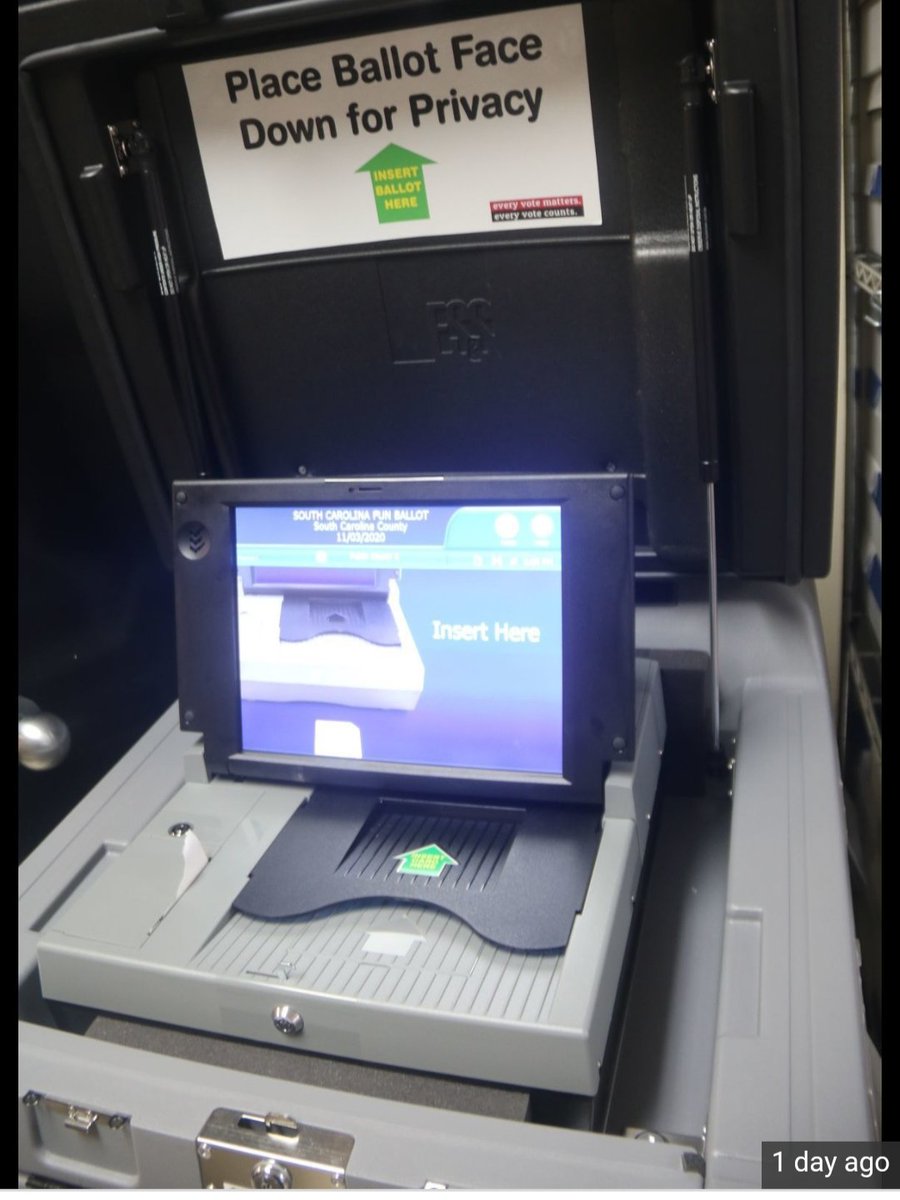 MiMaR0929's tweet photo. My husband was ask to put the paper ballot under the green arrow. I  was ask to put it on top of it. Wonder if we really voted. #SCPrimary #SCprimary2020 #SC2020 #SCVoters https://t.co/ZGIA8XF8VA