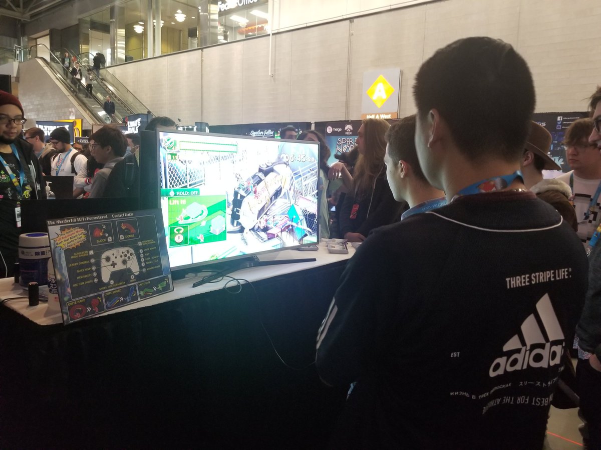 megavisionsmag's tweet photo. We finally made it to #PAXEast and the first game we're playing is The Wonderful 101: Remastered! #dontblockmeplease https://t.co/q4VDYyW01Q