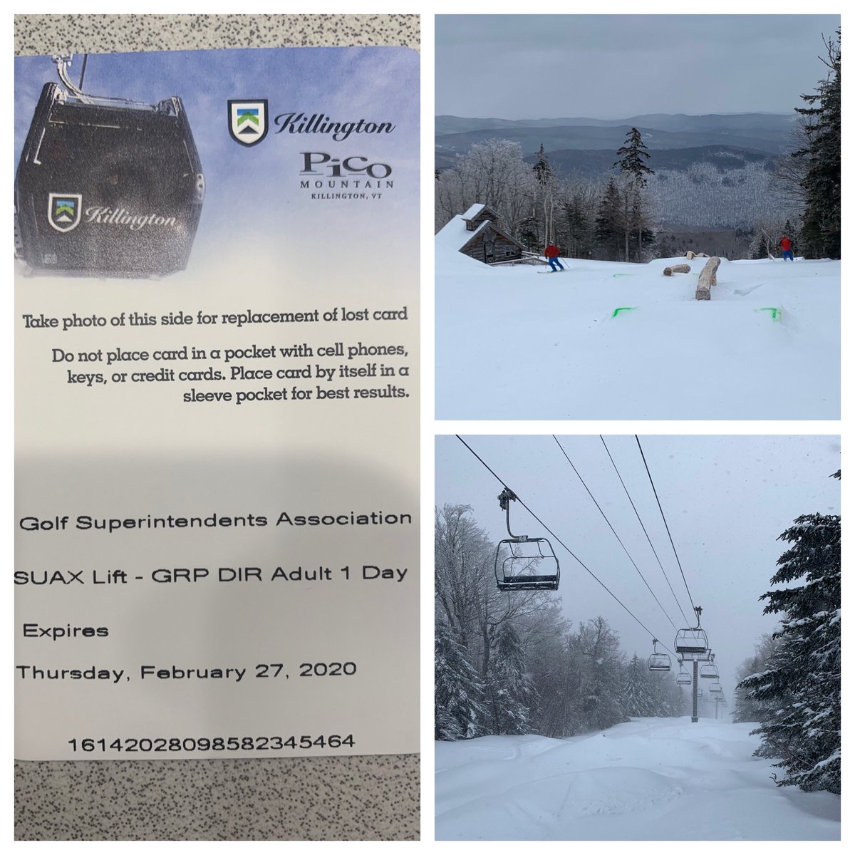 mjwhitehead17's tweet photo. Nor’easter Ski Day @KillingtonMtn this week was 👍 Great snow, cheap tix, no lines, fun apres ski party put on by the generous sponsors. You turfies should check it out next year, even if you don’t ski. Thanks #VtGCSA @AgtChris @BirdieManAndy Drohen https://t.co/b6vyxmmhOh