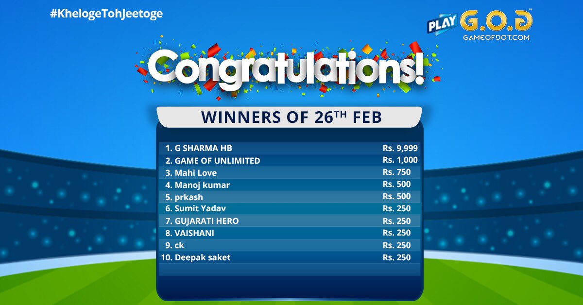 GameOfDot's tweet image. Aap bhi bann sakta ho vijeta jab kheloge humara khel dimaag se. 
Aaj hi apna cricket knowledge test karo sirf gamofdot.com pe! 

#GameOfDot #Contest #ContestWinners #Cricket #KhelogeTohJeetoge