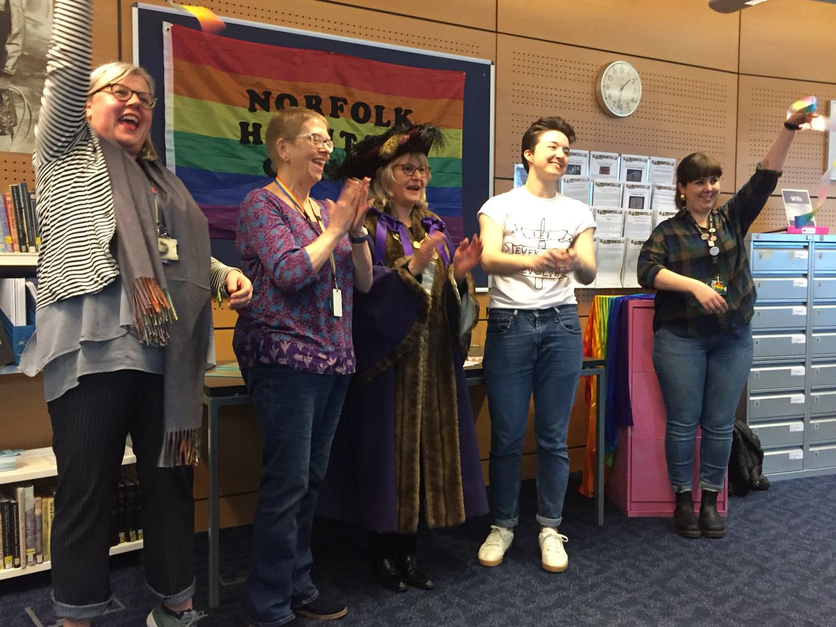 shellytellyuk's tweet photo. Lovely day @MillenniumLib @TheForumNorwich at launch of @NorfolkHC LGBT Archive. Sweet Storytime &amp; fab to see Stevie from #SewGay show @NorwichCC Sheriff Dr Marian Prinsley @NorwichPride Patchwork celebrating 60 years of LGBT history. More info at https://t.co/GlzvT8D1jz @EDP24 https://t.co/24JOsQxRzy