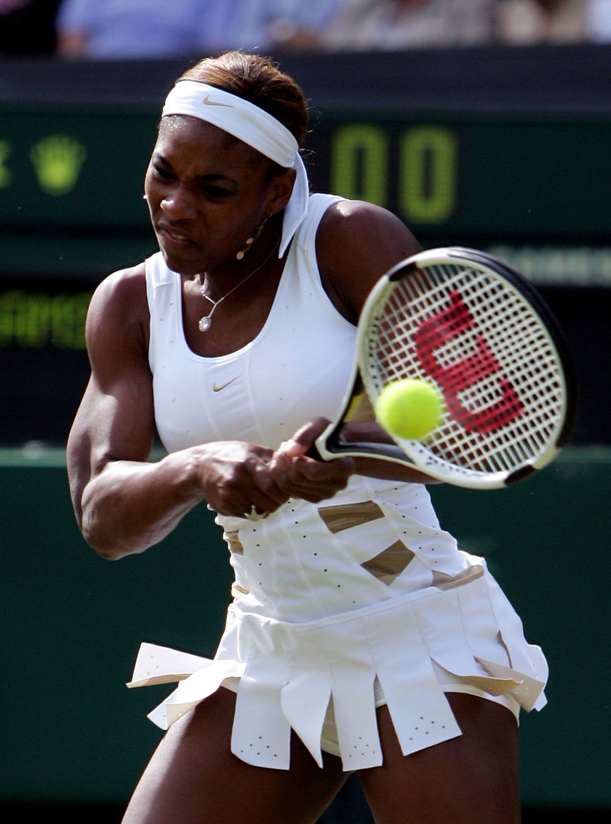 It would be many months until the two faced each other again, this time in the Wimbledon final. Serena was looking to win the slam for the third consecutive time, and seemed poised to, after beating Amelie Mauresmo in the semifinal 6-7 [4-7], 7-5, 6-4.