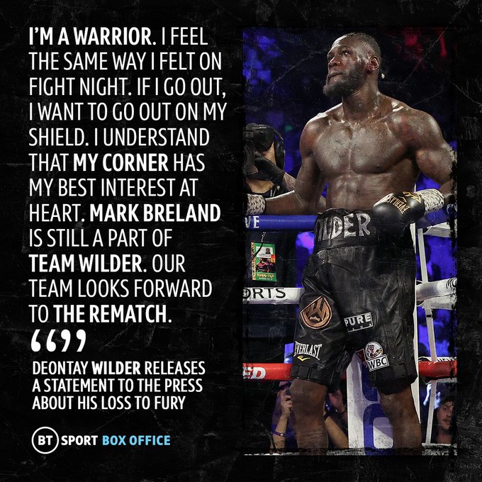 Boxing24Fight's tweet image. Mark Breland is still a part of Team Wilder 
Fisted hand
Our team looks forward to the rematch
Deontay Wilder's statement on rumours circulating about his camp 
Eyes
 #WilderFury2 @24sports_news @ufc_allfight