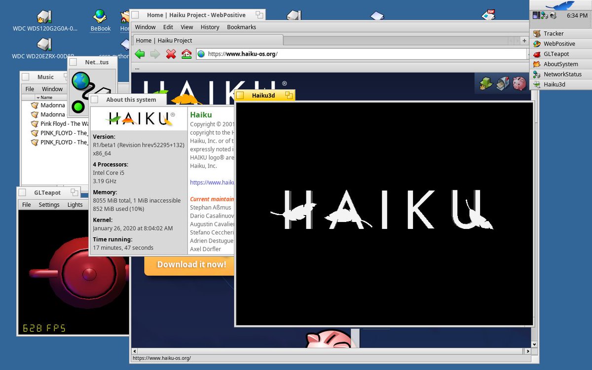 StripeyMiata's tweet photo. Well, that's a month done with @haikuOS as my primary OS, and it was fun. For March its going to be @Oracle Solaris hopefully, although going to install something very unusual now just for the rest of the day.
#12monthsofoperatingsystems #haikuos https://t.co/ltZcb27nld