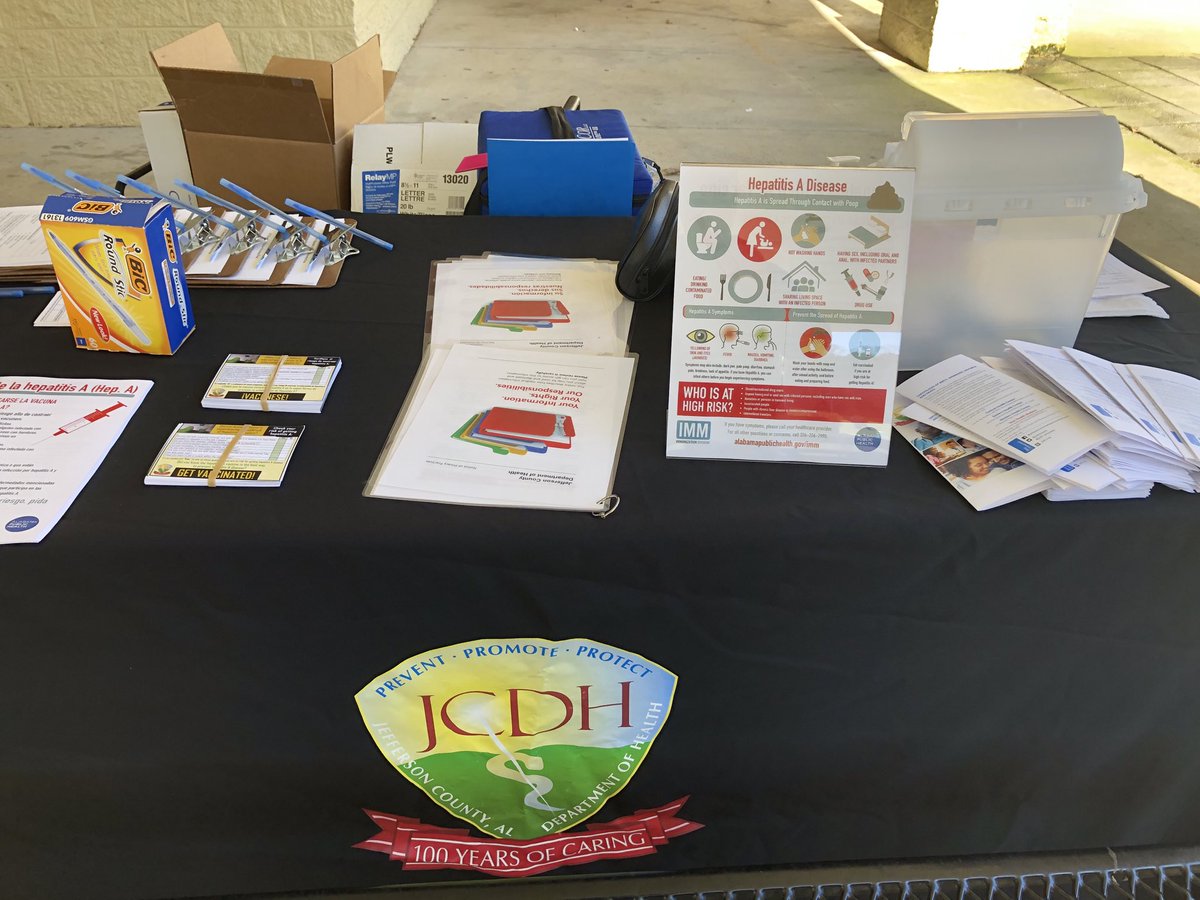drmarkewilson's tweet photo. @jcdhtweets is at the #EndHeroinBham Walk providing free #HepatitisA vaccine to people at increased risk of infection. @spann @CrisisCenterAL @ALPublicHealth @WesleyWilleford @DrEllenEaton @SonyaHeathMD https://t.co/phfeyu5EX6