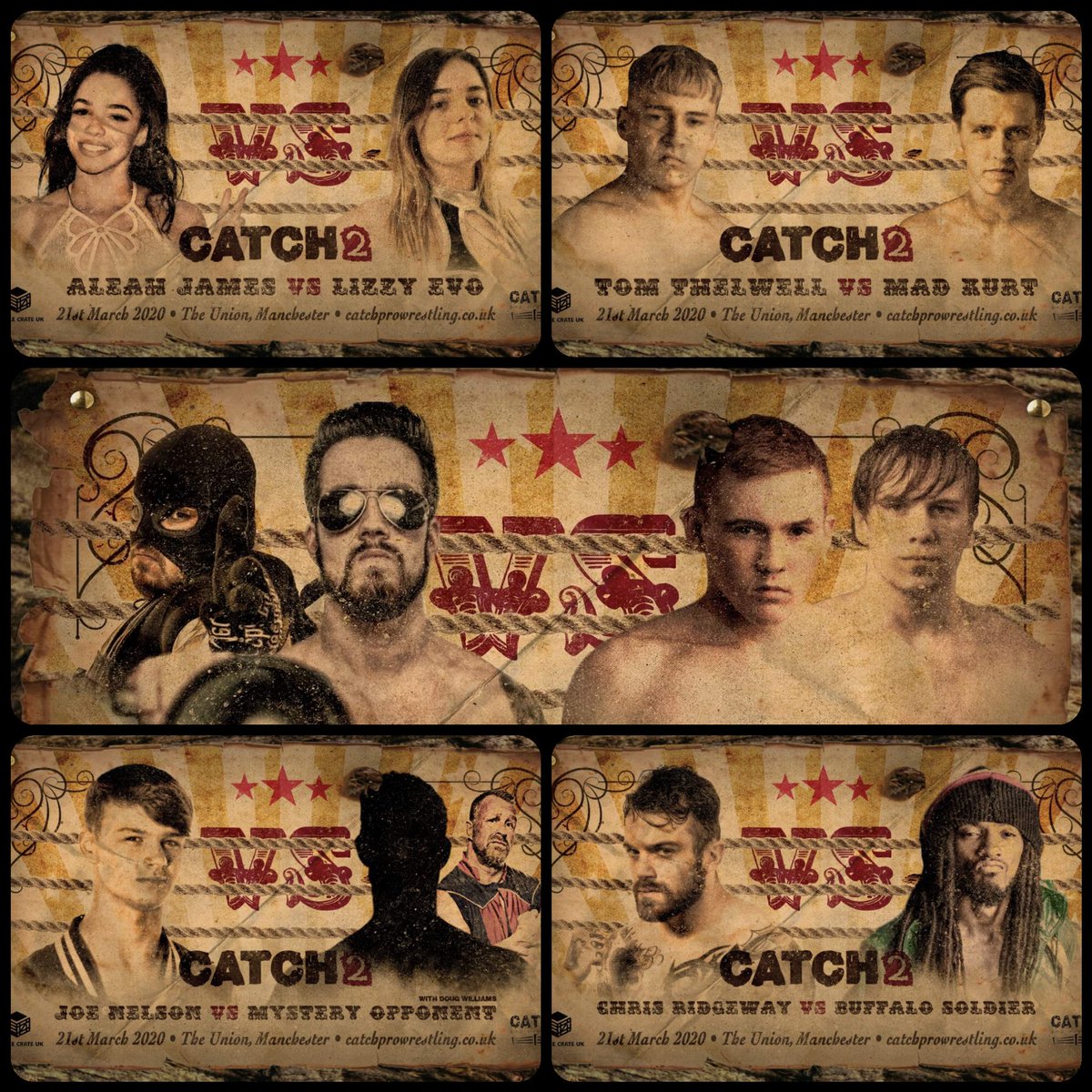 CATCHProWres's tweet photo. 3 WEEKS TODAY! #CATCH2 

Stacked and still more to come! 

@TheRobertSharpE has challenged @CrowleyCarnival and we know that @imsomunny will also be in action!

Very few seated tickets remain and the standing are going well too! Don't miss out!

https://t.co/B51UMFh9ms https://t.co/mQMDXyLyf5