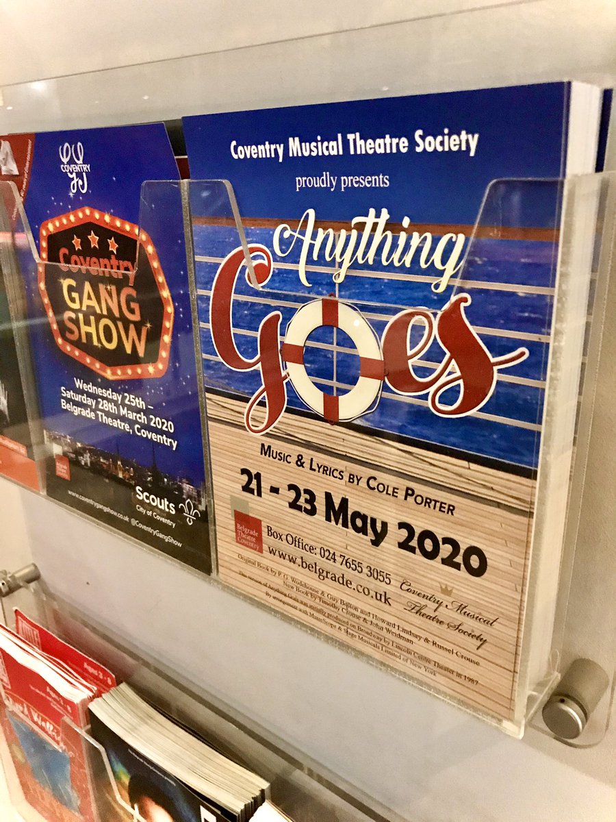 Just 12 weeks until ‘Anything Goes’ opens <a href="/BelgradeTheatre/">Belgrade Theatre</a> Please also show your support to our good friends at <a href="/covgangshow/">Coventry Scouts Gang Show</a> who open in 4 weeks ⭐️