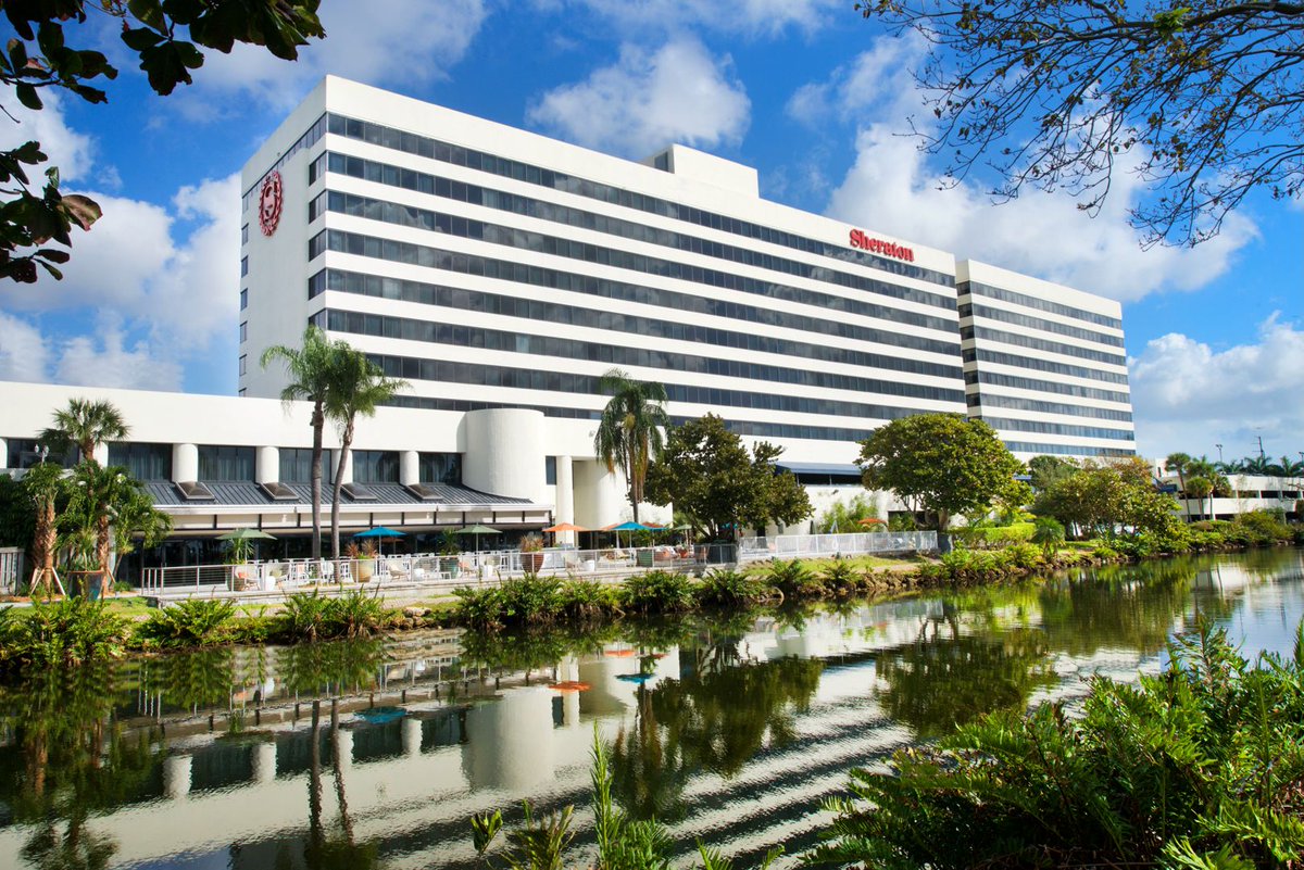 On the banks of the Miami River, this modern conference hotel opposite International Links Melreese Country Club is 0.4 miles from Miami International Airport and 7 miles from downtown Miami. #sheratonmiamiairport #hotels #golfview #miamiriver  #golf #sheraton #saturday #suites