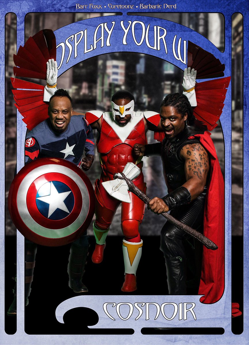 #29DaysOfBlackCosplay

@CosplayYourWay presents the CosNoir SPOTLIGHT with @barrfoxx @coretoonzcosplay @barbaric_nerd 

Character: The Avengers
📸 By: @eorphoto 
Edits/Efx: @theampimage 
Design By: @serenity_disco7  

Use YOUR voice, express YOUR style, do it YOUR way!
