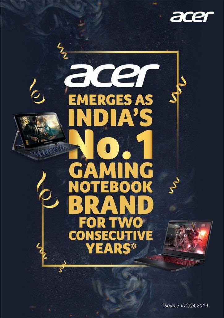 Chandrahas075's tweet photo. Acer leadership in Gaming continues in India. 2 years in a row now https://t.co/CGgFXt30fv