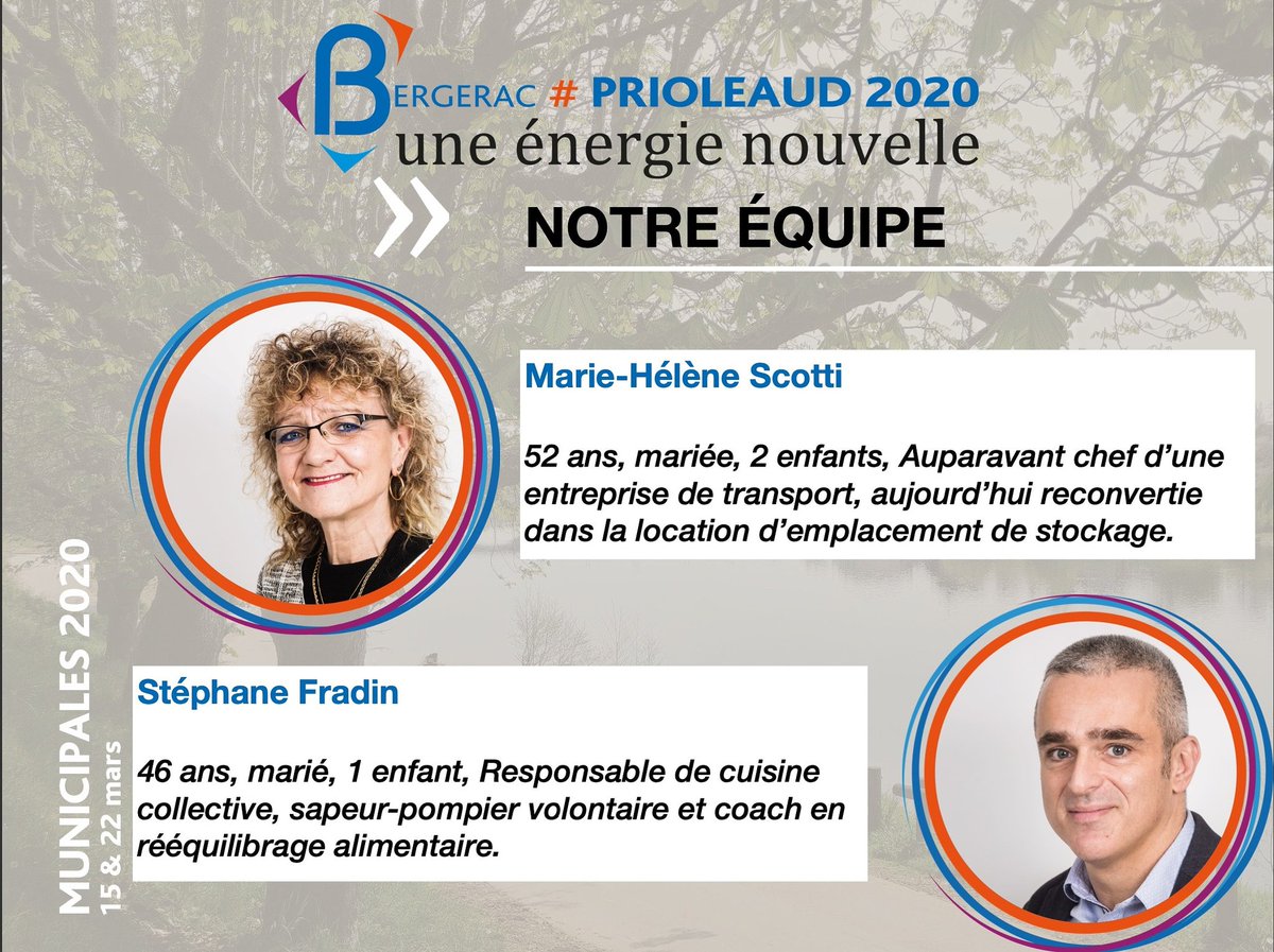 📣 Présentation de nos candidats : Prioleaud 2020 - une énergie nouvelle 💫
prioleaud2020.fr/Equipe.php

#Bergerac #Municipales #Municipales2020 #Perigord #MyPerigord #lovemyperigord #igers #igersfrance #igersdordogne #dordogne #igersbergerac #picoftheday #photooftheday #aquitaine